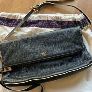 Tory Burch black Pebbled leather crossbody